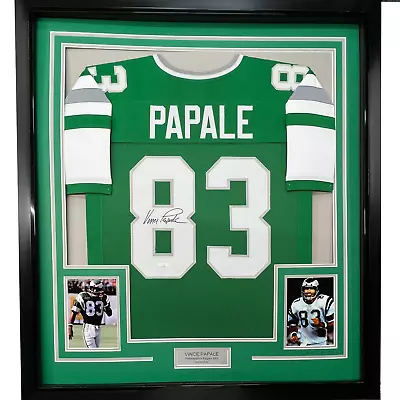 FRAMED Autographed/Signed VINCE PAPALE 33x42 Philadelphia Green Jersey JSA COA • $399.99