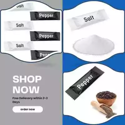 Salt Pepper Sachets Individually Wrapped Portion- Condiments Packets Made In UK • £14.99