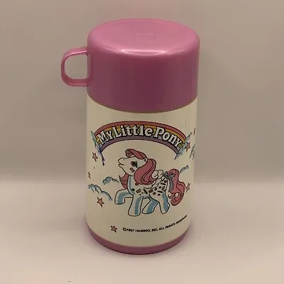 Vintage 1987 My Little Pony Pink Hasbro Collectible Lunchbox Thermos By Aladdin • $16.99