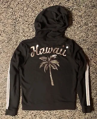 Victoria’s Secret Hawaii Pink Exclusive Black Sequin Hoodie Jacket Small • $99.99