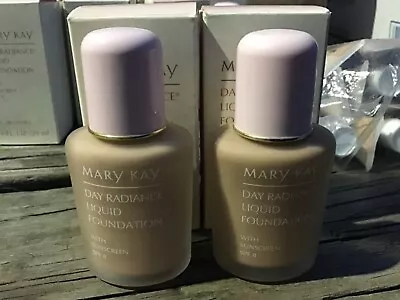 2X LOT Mary Kay DAY RADIANCE Liquid Foundation SPF 8 BLUSH IVORY 1 Fl Oz Ea BNIB • $49.99