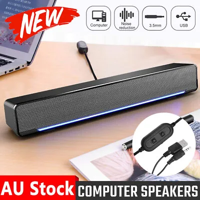 USB Wired Computer Speakers 3.5mm Stereo Surround Sound Subwoofer For PC Laptop • $24.99