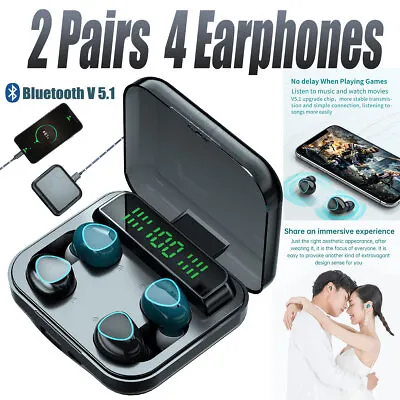 $32.99 • Buy For LG V60 ThinQ 5G/ThinQ 5G UW Bluetooth 5.1 Headphones 4Pcs Wireless Earphones