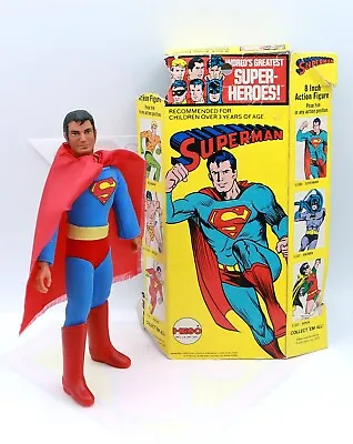 Vintage 1974 Mego Superman WGSH Complete 8  Action Figure ~Original Partial Box • $119.88