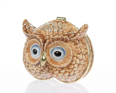 Owl Trinket Box Hand Made By Keren Kopal With Austrian Crystal • $4.25