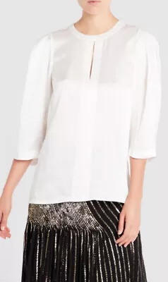 Sass And Bide Silk Top Ivory Size 6 RRP $280 • $33.99