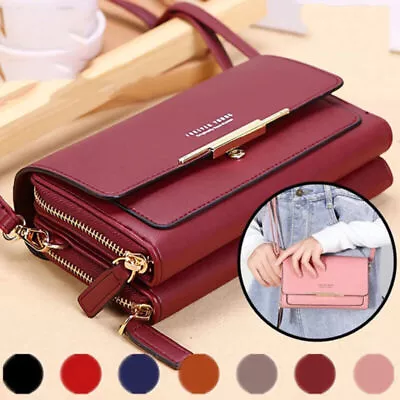 Large Capacity Shoulder Crossbody Bag Cell Phone Bags Double Zipper Wallet Purse • $10.76