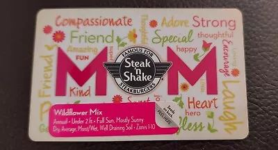 VINTAGE RARE Steak N Shake Mothers Day  Wildflower Seed Mix Gift Card No $ Value • $8.99