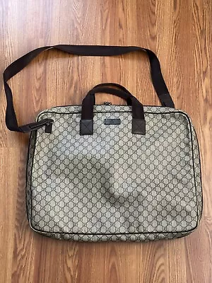 Gucci GG Canvas Garment Bag With Nylon Interior Travel Luggage Shoulder Strap • $695