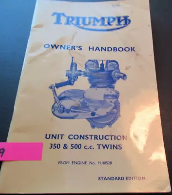 Triumph 1966 3TA T100S Tiger Twenty-One Unit Twins Owners Handbook Manual A279 • $24.50