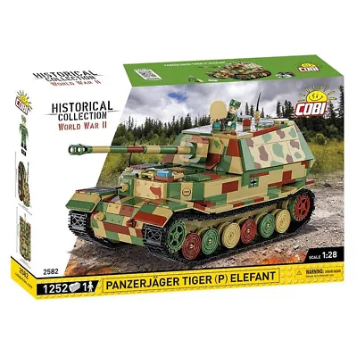 COBI 2582 Panzerjager Tiger Elefant HC WWII 1:28 Brick Model Tank 1252pcs • $168.39
