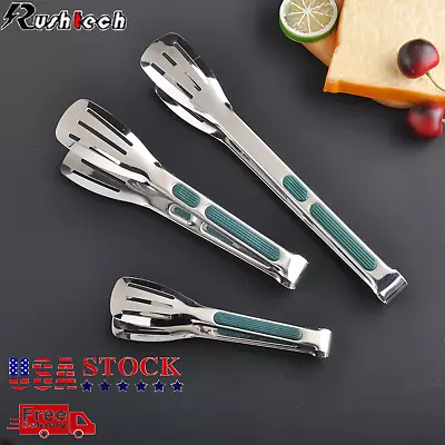 3 Stainless Steel Kitchen Tongs Food Serving Grill Multi Purpose Cooking Tongs • $8.29