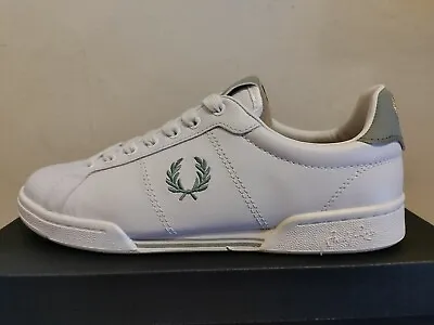 Fred Perry B722 White Leather Trainers Shoes B4294 UK 9 EUR 43  Dead Stock • £89