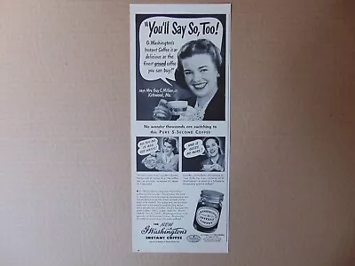 1946 G. WASHINGTON'S 1st Instant Coffee On The Market Vintage Art Print Ad • $12