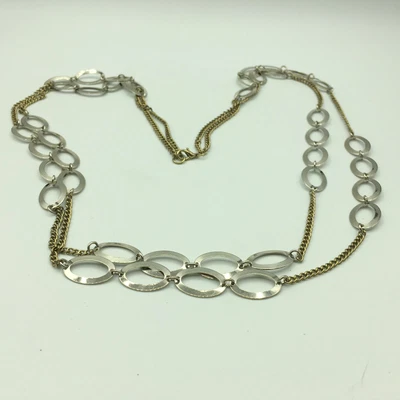 £8 • Buy Statement Gold & Silver Tone Festoon Necklace, Grecian, Party, Disco, Studio 54