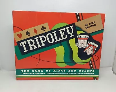 1957 Tripoley Deluxe Edition Cadaco No 111 Michigan Rummy Hearts Poker Vinyl Mat • $11.96