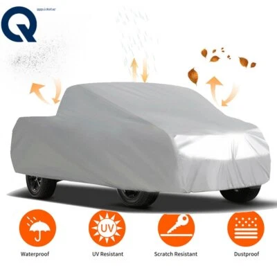 $37.94 • Buy Pickup Truck Cover Waterproof UV Rain Dust Outdoor Protection Silver Universal