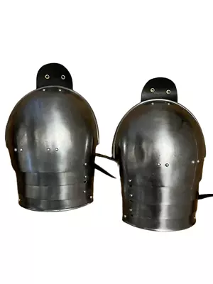 Medieval Steel Shoulder Armor Pauldrons LARP Silver Shoulders Cosplay Armor • $74.82