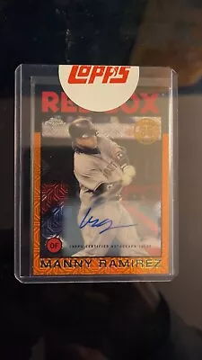 Manny Ramirez 2021 Topps Update 1986 Orange Refractor Autograph 21/25   • $500