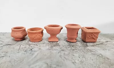 Dollhouse Terra Cotta Pots Planters Set Of 5 Unglazed 1:12 Scale Miniatures • $6.99