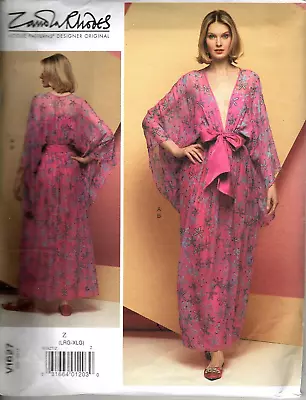 Vogue V1627 Zandra Rhodes Special Occasion Dress Misses L To XL UNCUT Pattern • $23.76