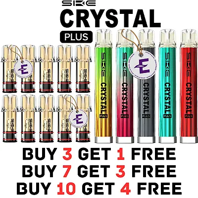 SKE Crystal Plus Pod Kit Rechargeable Vape Pen | Replacement 20mg E Liquid 2ml • £0.99