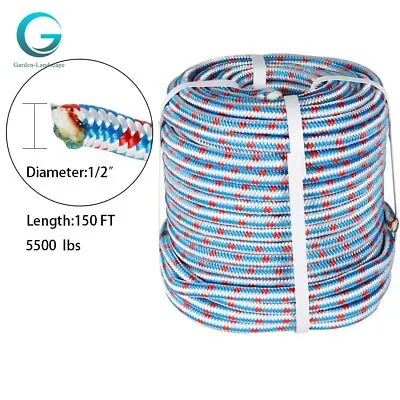 1/2  X 150' Arborist Tree Climbing Rope 16 Strand Braided Polyester Nylon Core • $52.33