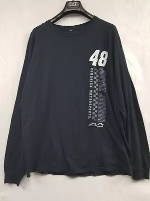 Nascar Men T Shirt Size XL Black Long Sleeve Jimmie Johnson 48 Crewneck  • $14.85