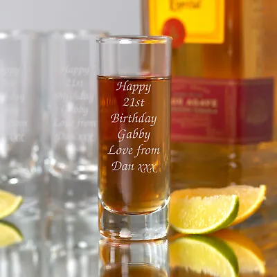 Personalised Shot Glass For Birthday Gifts Ideas Girls Men Him 18th 21st 30th • £6.99