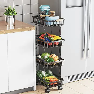 4 Tier Fruit Vegetable Basket For Kitchen Fruit Vegetable Storage Cart Vegetab • $44.41