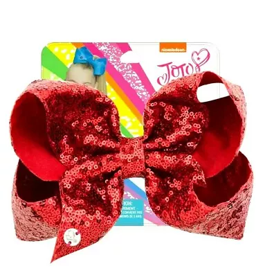 $11.95 • Buy NEW! Jojo Siwa Bow Large 8  Sequin Bow, Red Party Birthday Bow Sequins✨