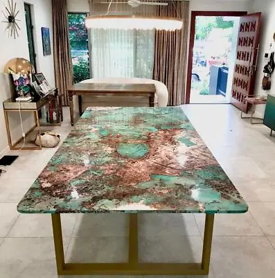 Amazonite Dining Table Stone Slab For Countertops Amazonite Kitchen Table • $286.55