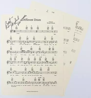 Michael Nesmith MONKEES Signed Autograph Auto  Different Drum  Sheet Music JSA • $149.99