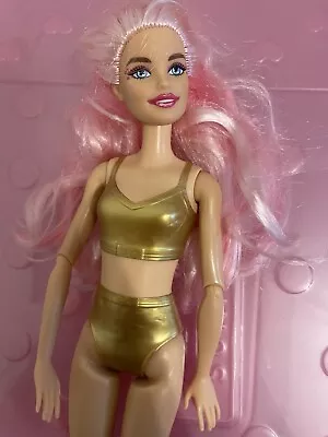 Barbie Doll Cutie Reveal Deer Snowflake Sparkle Pink Hair Nude Articulated  • $13.40