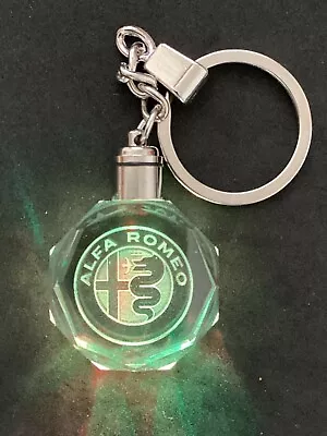 LED Crystal Glass With Alfa Romeo Logo Keychain Key Ring No-2 • $25