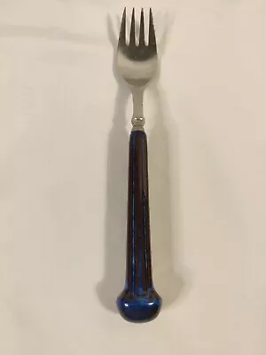 Denby MIDNIGHT Stainless Kismet Regency BLUE W/ Brown Silverware Dinner Fork 8  • $15