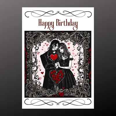 Birthday Card Personalised Seeded Gothic Pagan Wiccan Fantasy Emo Boy Girl Man • £2.99