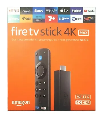 $85 • Buy Amazon Fire TV Stick 4K MAX Ultra HD Wifi 6 Alexa Voice Remote Media Streamer