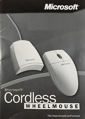 Vintage Microsoft Cordless Wheel Mouse X06-05531 W/ Wireless Receiver X06-05533 • $24.95
