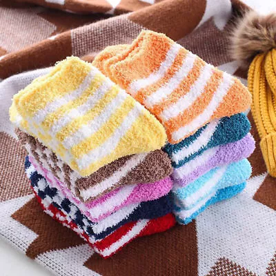 £3.39 • Buy 5Pairs Women Soft Fluffy Bed Socks Winter Warm Lounge Slipper Fleece Sock Ladies