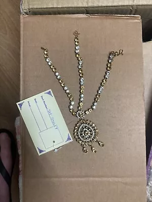 £16 • Buy Gold Head Piece Matha Patti Tikka Hair Scarf Chain Boho Hippie Hijab Jewellery