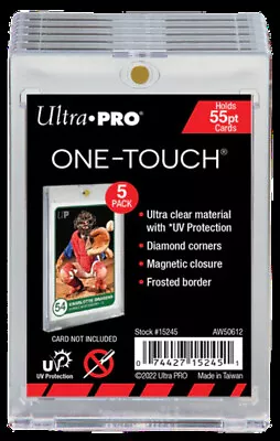 Pack Of 5 UV ONE-TOUCH 55pt Magnetic Holder 15245 Thick Card-Prizm • $13.80