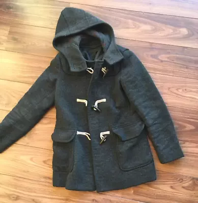 Uniqlo Dark Grey Hooded Duffle Coat Size S ( Winter Coat / Warm) • £1.99