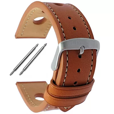 Mens Genuine Leather Rally Grand Prix Racing Style Watch Strap • £12.49
