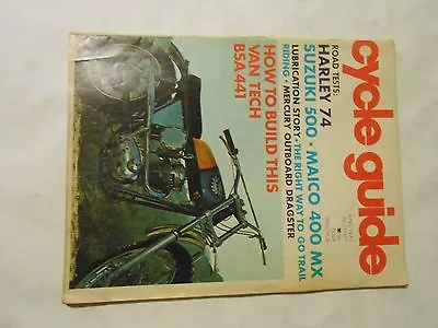 April 1970 Cycle Guide Magazineharley 74maico 400suzuki 500bsa 441 Van Tech • $12
