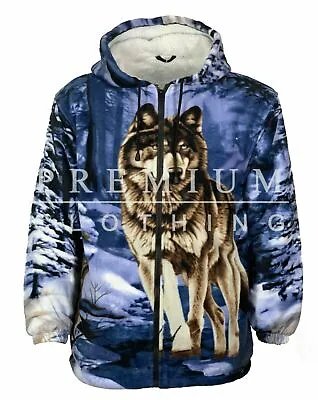 £24.99 • Buy Mens Womens Hooded Fur Sherpa Fleece Animal Print Jackets Thermal EXTRA Thick