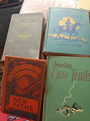 Lot Of Vintage School Reader Textbooks Decor New Paths Let's Go Ahead   • $15