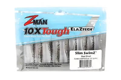 Zman Soft Lure Slim SwimZ 2.5 Inch 8/Pack Bad Shad (9399) • $20.90