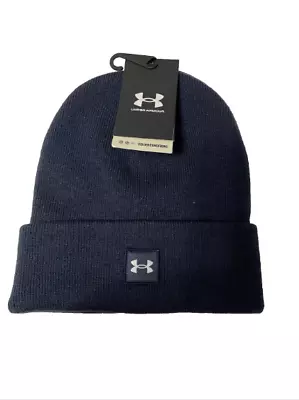 Under Armour Beanie Mens One Size Halftime Classic Fold Over Cuff Navy Blue • $21.99