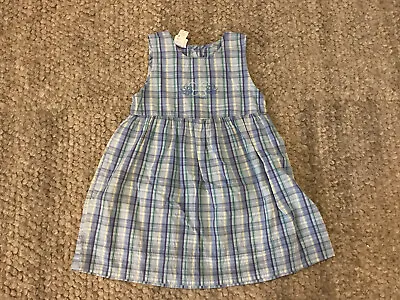 OSHKOSH Blue Check Sleeveless Dress Size 6 • $35